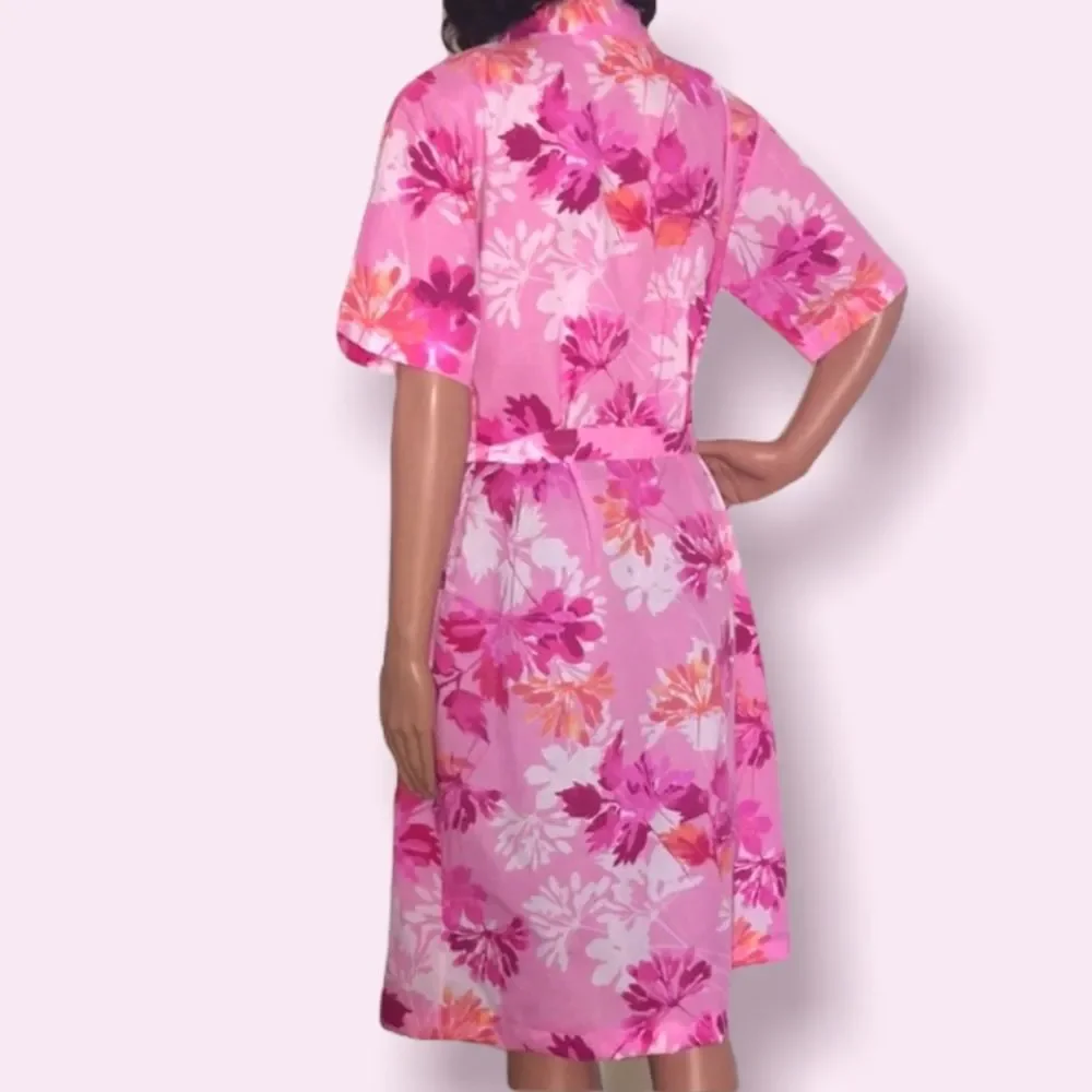 Vintage Pink Floral House Dress